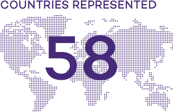Infographic: 49 countries represented