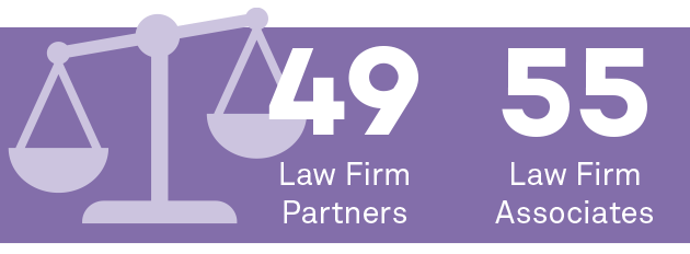 49 law firm partners; 55 law firm associates