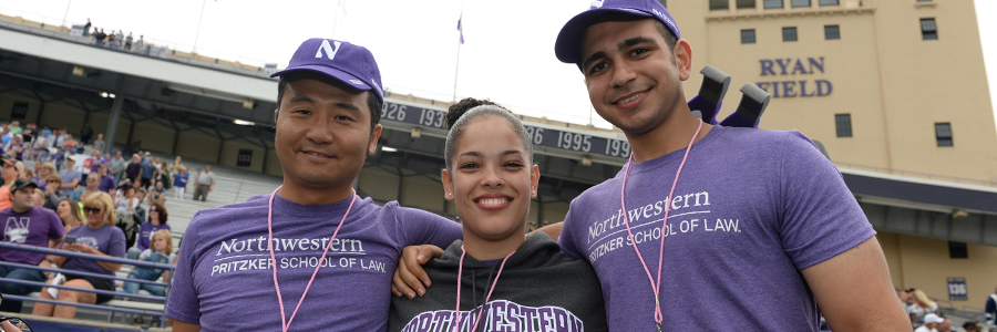 Law students at a Northwestern University football game in Evanston